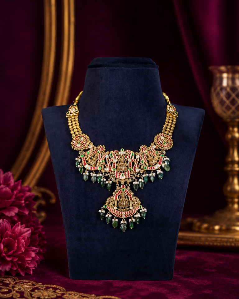 Antique Lakshmi Temple Gold Necklace