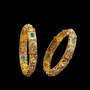 Emerald Medallion Antique Gold Bangles