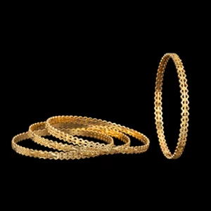 Filigree Lattice Slim Gold Bangles
