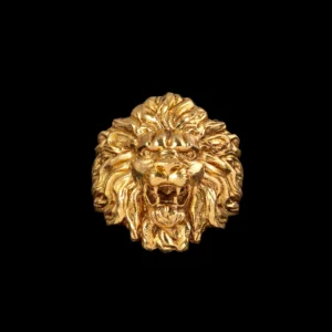 Lion Head Statement Gold Ring