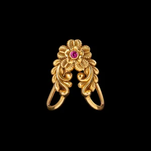 Ruby Floral Antique Gold Ring