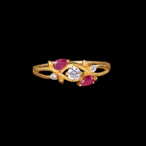 Ruby Diamond Open Gold Ring