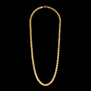 Wide Herringbone Gold Chain