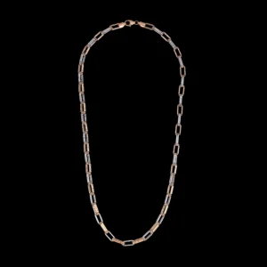 Paperclip Link Two Tone Gold Chain