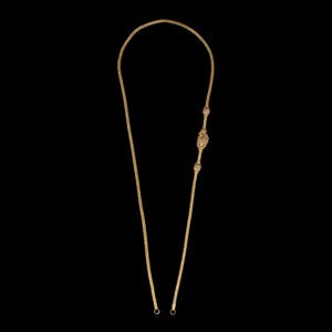 Plain Gold Mangalsutra Chain with Oval Side Motif