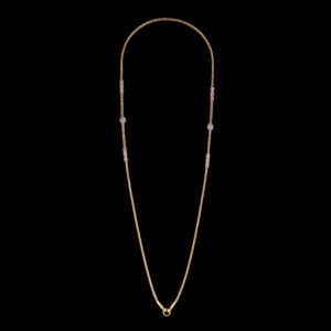 Plain Gold Mangalsutra Chain with Diamond Stations