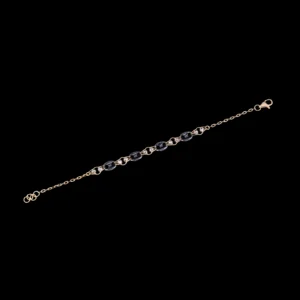 Two Tone Oval Link Gold Bracelet