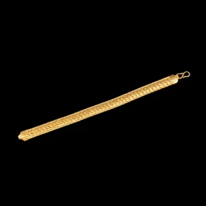 Wide Herringbone Gold Bracelet