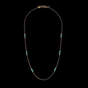 Emerald Station Black Beads Gold Mangalsutra