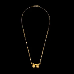 Coin Drop Black Beads Gold Mangalsutra