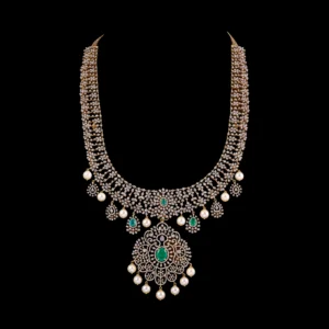 Emerald Centre Multi-Row Diamond Haram