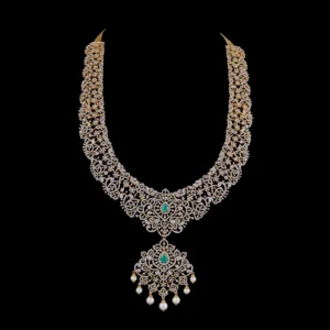 Lace-Style Emerald Diamond Haram