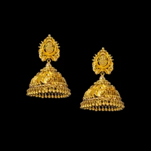 Traditional Filigree Gold Jhumka Earrings