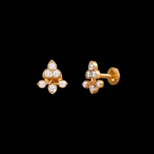 Tri-Petal Diamond Stud Earrings