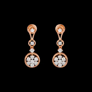 Geometric Rose-Gold Diamond Drop Earrings