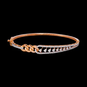 Leaf Curve Diamond Gold Bracelet