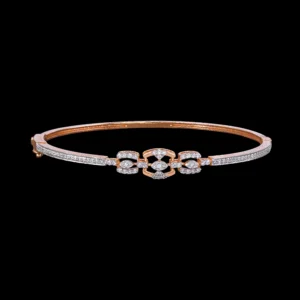 Linked Oval Geometric Diamond Bracelet