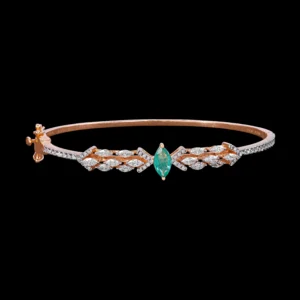 Marquise Emerald Leaf Diamond Bracelet