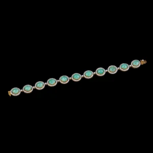 Oval Emerald Halo Diamond Bracelet