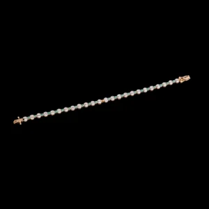 Emerald Accent Diamond Line Bracelet