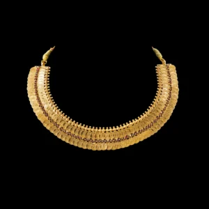 Layered Textured Traditional Gold Necklace