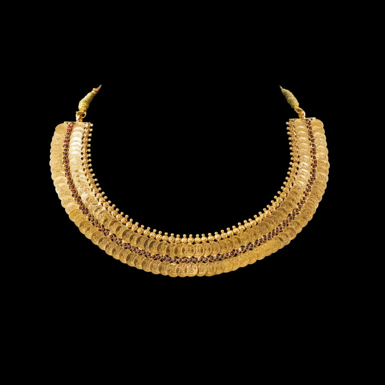 Layered Textured Traditional Gold Necklace