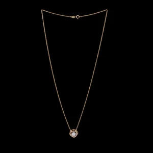 Round Halo Diamond Black Beads Mangalsutra