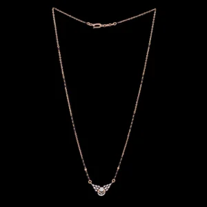 Twin Heart Diamond Black Beads Mangalsutra
