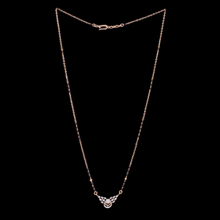 Twin Heart Diamond Black Beads Mangalsutra