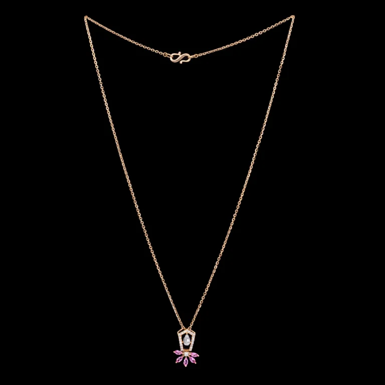 Geometric Gemstone Accent Diamond Mangalsutra