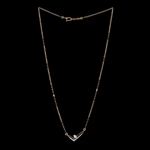 V-Shaped Diamond Black Beads Mangalsutra