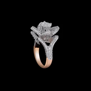 Floral Halo Diamond Statement Ring
