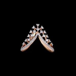 Crown-Style Pear Diamond V-Shaped Ring