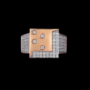Men's Geometric Pavé Diamond Ring