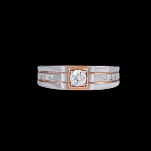 Men's Two-Tone Framed Diamond Band
