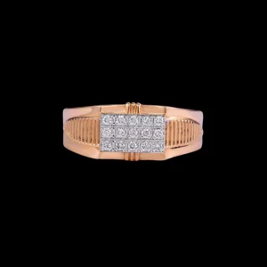 Men's Rose-Gold Pavé Diamond Ring