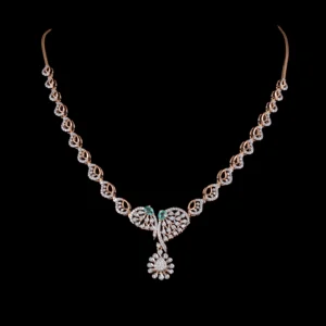 Open Leaf Floral Diamond Necklace