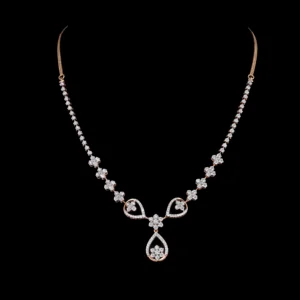 Twin Heart Diamond Drop Necklace