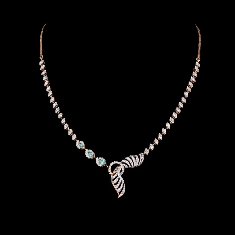 Twist Feather Diamond Necklace