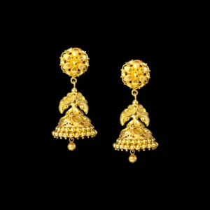 Floral Mini Gold Jhumka Earrings