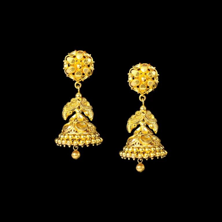 Floral Mini Gold Jhumka Earrings