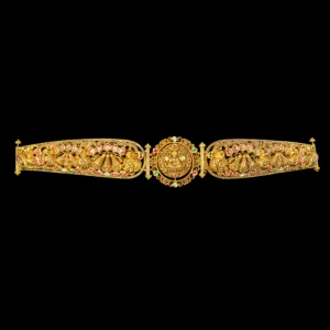 Temple Medallion Gold Vaddanam with Lakshmi Motifs