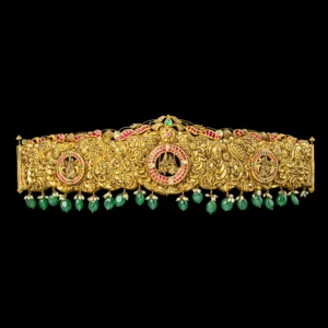 Ruby Emerald Lakshmi Temple Gold Vaddanam