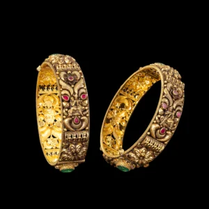 Ruby Temple Antique Gold Bangles